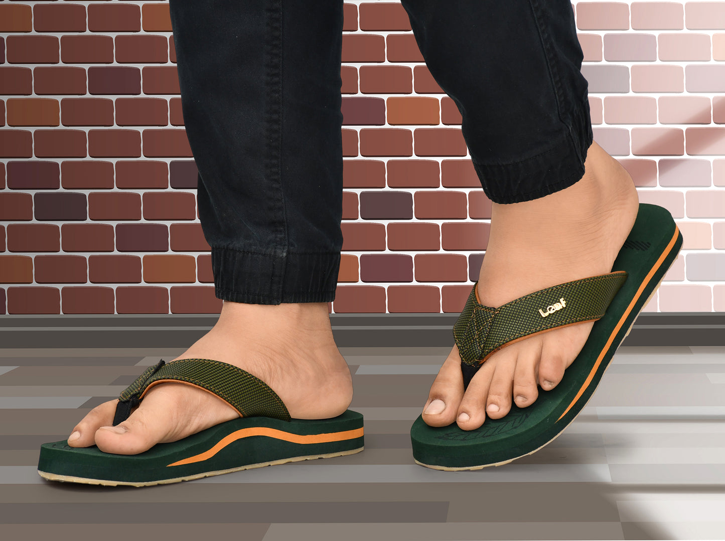 Leaf Flatfeet Body Balance correction Flip Flops. The Archies with 12mm Arch support and 28mm cushion Avocado Green