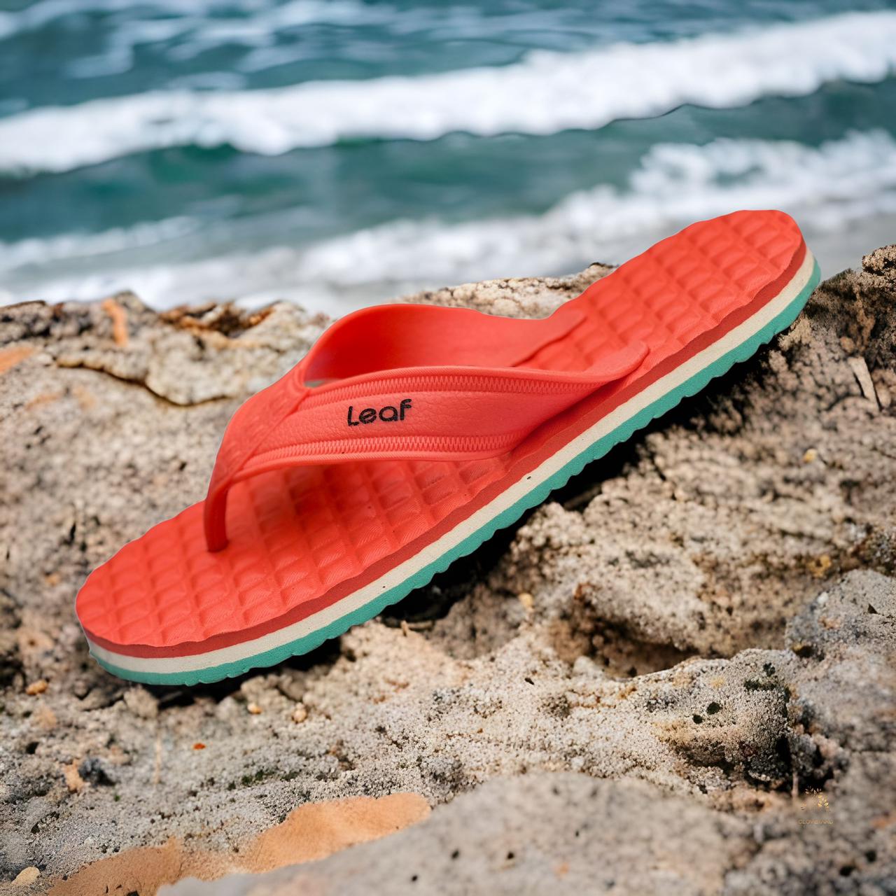 Leaf Orthopaedic slipper coral Red